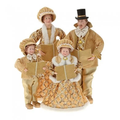 GOLD  CHRISTMAS CAROLING FAMILY 70CM SET 4
