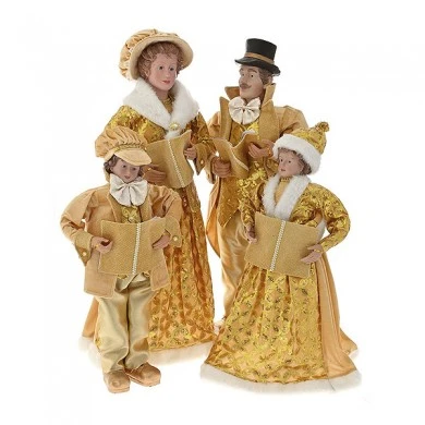 GOLD  CHRISTMAS CAROLING FAMILY 95CM SET 4