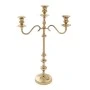 GOLD ALUMINIUM 3 ARM CANDLELABRA 39X58CM