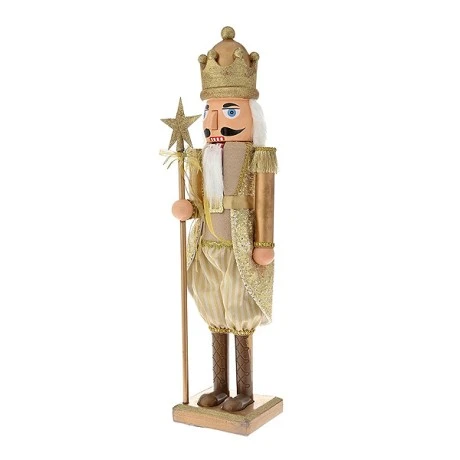 GOLD NUTCRACKER HOLDING A SCEPTER 110CM