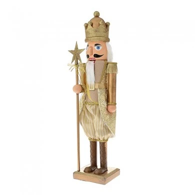 GOLD NUTCRACKER HOLDING A SCEPTER 80CM