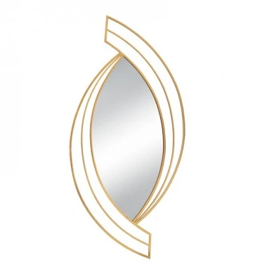 GOLD METAL WALL MIRROR TEAR DROP SHAPE 53X2X116CM