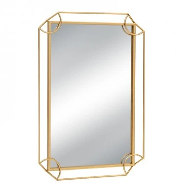 GOLD METAL RECTANGLE WALL MIRROR 60X4X90CM