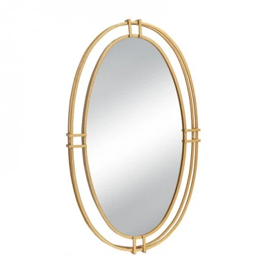 GOLD METAL OVAL WALL MIRROR 52X5X87CM