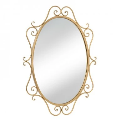 GOLD METAL OVAL WALL MIRROR 60X2X84CM