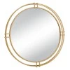 GOLD METAL ROUND WALL MIRROR D80CM
