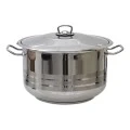 Gastro Homeplus deep steel kettle - pot in silver color 38cm.