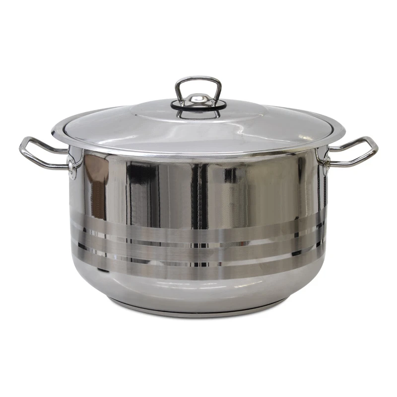 Gastro Homeplus deep steel kettle - pot in silver color 38cm.