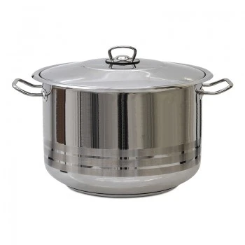 Gastro Homeplus deep steel kettle - pot in silver color 45cm.