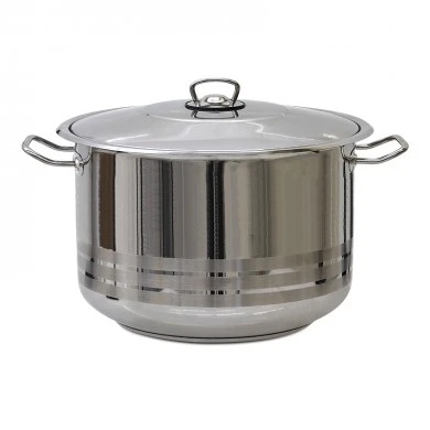 Gastro Homeplus deep steel kettle - pot in silver color 50cm.