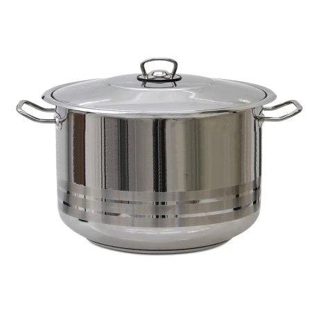 Gastro Homeplus deep steel kettle - pot in silver color 50cm.