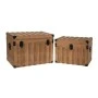 DECO WOODEN BROWN CHEST S 2 42x30x31CM 34.5x25x25.5CM
