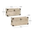 DECO WOODEN GREY CHEST S 2 56x24x25CM 46x20x21CM