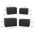 BLACK LEATHER WOODEN CHEST S 4 54x35x35CM 48x30x30CM 42x25x25CM 36x20x20CM