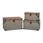 DECO WOODEN BEIGE-BROWN CHEST S 3 49x30.5x30.5CM   42.5x25.5x25.5CM   36x20.5x20.5CM