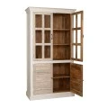 WOODEN DOUBLE DOOR BOOKCASE W GLASS 110x45x200CM
