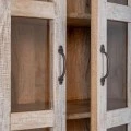WOODEN DOUBLE DOOR BOOKCASE W GLASS 110x45x200CM