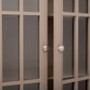 ΞΥΛΙΝΗ ΔΙΠΛΗ ΡΑΦΙΕΡΑ ΜΕ ΓΥΑΛΙ ΣΕ ΓΚΡΙ ΧΡΩΜΑ 80,5Χ35Χ135ΕΚ