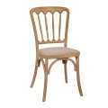 WOODEN OLD STYLE CHAIR WITH BEIGE FABRIC 45X46X92CM