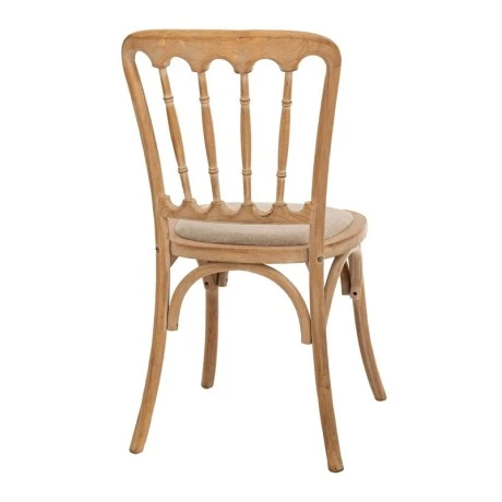 WOODEN OLD STYLE CHAIR WITH BEIGE FABRIC 45X46X92CM