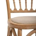 WOODEN OLD STYLE CHAIR WITH BEIGE FABRIC 45X46X92CM