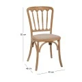WOODEN OLD STYLE CHAIR WITH BEIGE FABRIC 45X46X92CM