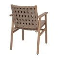 OUTDOOR DINING CHAIR SOPHIE IN NATURAL COLOR WITH CREAM CUSHION MADE OF ACACIA WOOD 62X58X84CM