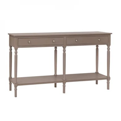 WOODEN CONSOLE IN GREY COLOR WITH 2 DRAWERS 150X33X80CM