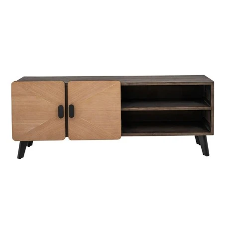 WOODEN TV CABINET WITH BLACK METAL LEGS 150X40,5X59CM