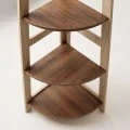 4 TIER WOOD CORNER SHELF 37X37X118CM