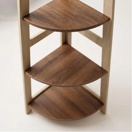4 TIER WOOD CORNER SHELF 37X37X118CM