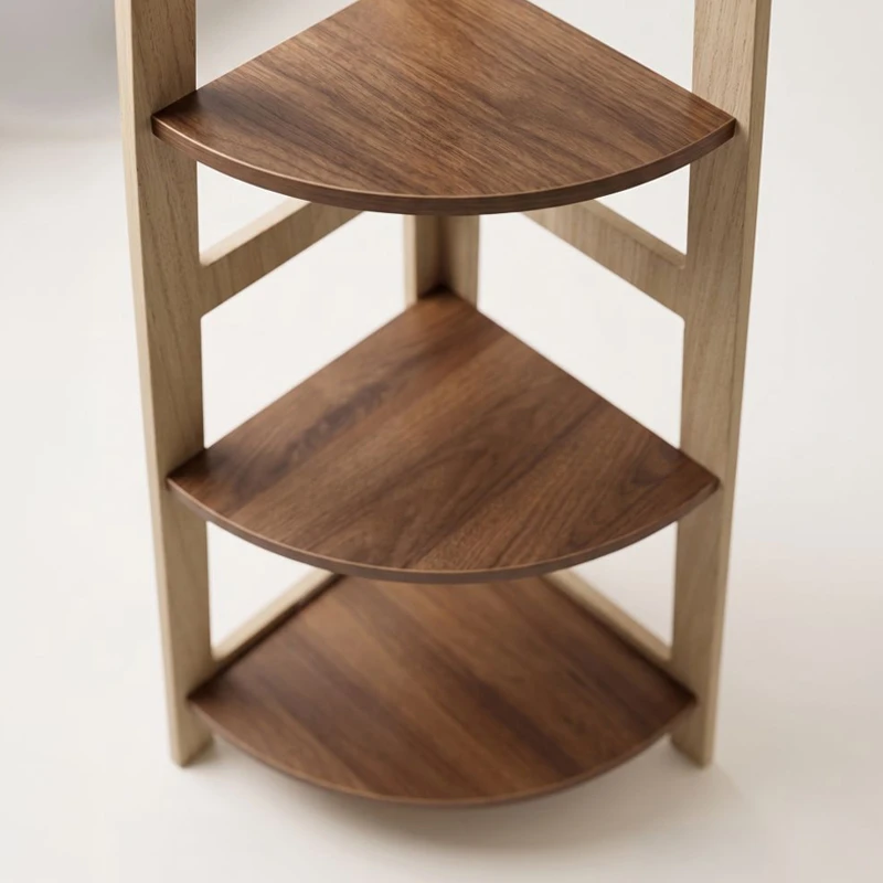 4 TIER WOOD CORNER SHELF 37X37X118CM