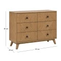 WOODEN BEDSIDE TABLE WITH 6 DRAWERS IN BROWN COLOR 110X40X90CM