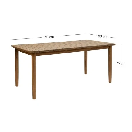 OUTDOOR DINING TABLE MASAYA IN NATURAL COLOR MADE OF ACACIA WOOD 180X90X75CM