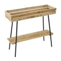 RECLAIMED WOOD FLOWER STAND 74X25X68 CM WITH BLACK METAL LEGS