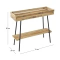 RECLAIMED WOOD FLOWER STAND 74X25X68 CM WITH BLACK METAL LEGS