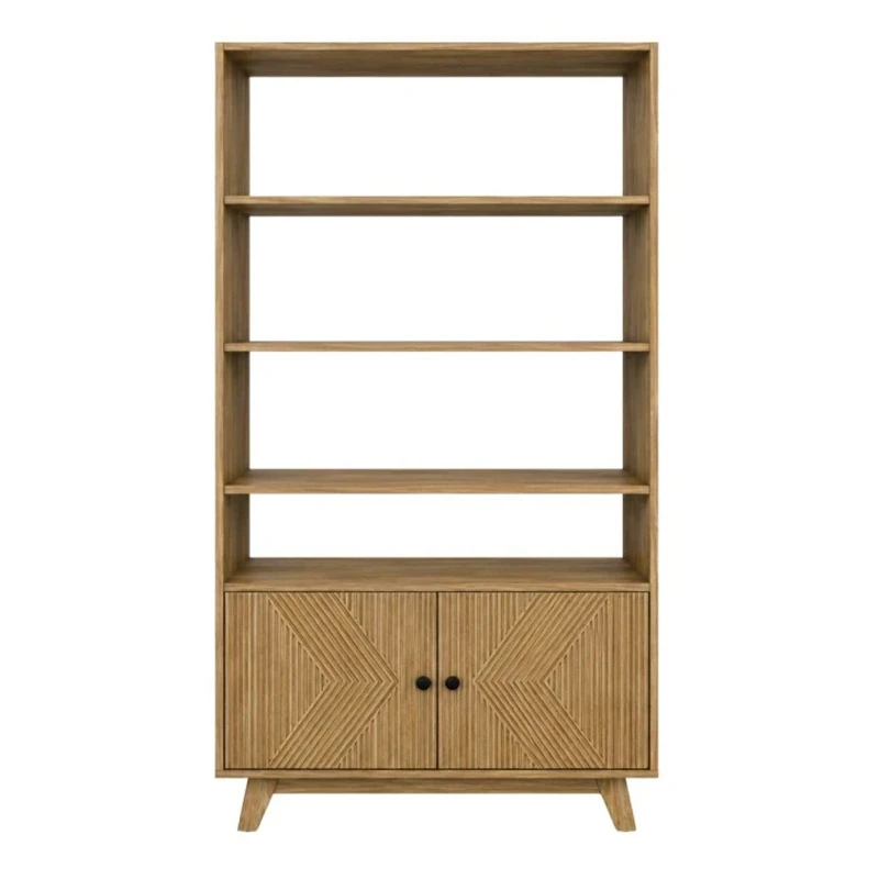 WOODEN VINTAGE BOOKCASE IN BROWN COLOR 90Χ40Χ180CM