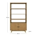 WOODEN VINTAGE BOOKCASE IN BROWN COLOR 90Χ40Χ180CM