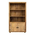 WOODEN BOOKCASE WITH 2 CABINETS AND 3 SHELVES 85,5Χ40Χ180CM
