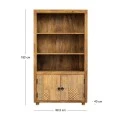 WOODEN BOOKCASE WITH 2 CABINETS AND 3 SHELVES 85,5Χ40Χ180CM