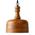 WOODEN CEILING LIGHT WITH BLACK CHAIN D28X355CM