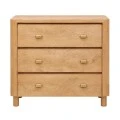 WOODEN BEDSIDE TABLE WITH 3 DRAWERS IN NATURAL COLOR 90X40X80CM