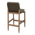 OUTDOOR BAR STOOL MASAYA IN NATURAL COLOR WITH KHAKI CUSHION MADE OF ACACIA WOOD 57X50X95CM