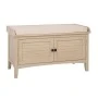 WOODEN STOOL IN BEIGE COLOR WITH 2 DOORS AND SEAT CUSHION 85X40X48CM