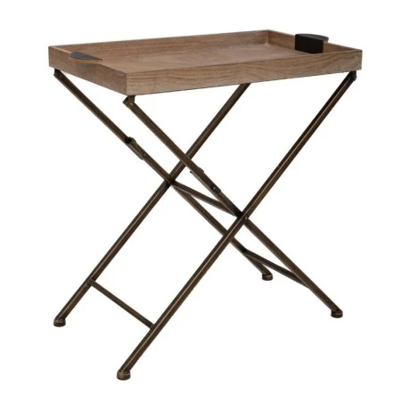 WOODEN TABLE WITH TRAY AND METAL LEGS 75,5X40X75,5CM