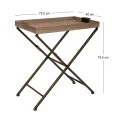 WOODEN TABLE WITH TRAY AND METAL LEGS 75,5X40X75,5CM