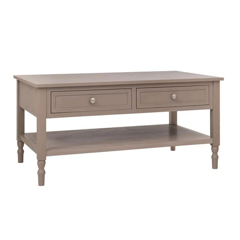 WOODEN COFFEE TABLE IN GREY COLOR WITH 2 DRAWERS 100X60X50CM