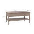 WOODEN COFFEE TABLE IN GREY COLOR WITH 2 DRAWERS 100X60X50CM