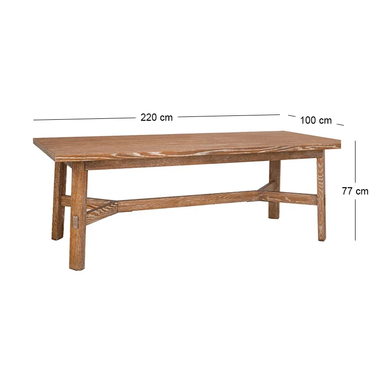 NATURAL OAK WOOD DINING TABLE 220X100X77CM