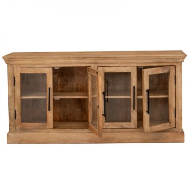 ΞΥΛΙΝΟΣ ΜΠΟΥΦΕΣ ΣΕ ΦΥΣΙΚΟ ΧΡΩΜΑ ΑΠΌ ΞΥΛΟ MANGO 147X36X70EK ΜΕ 4 ΝΤΟΥΛΑΠΙΑ